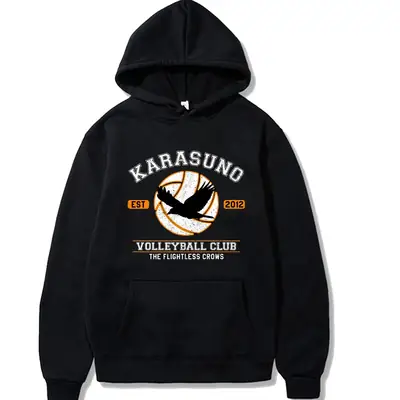 Red Karasuno Volleyball Club Hoodie for Men