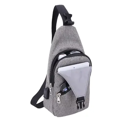 Men's Korean Style Canvas Chest Bag Black