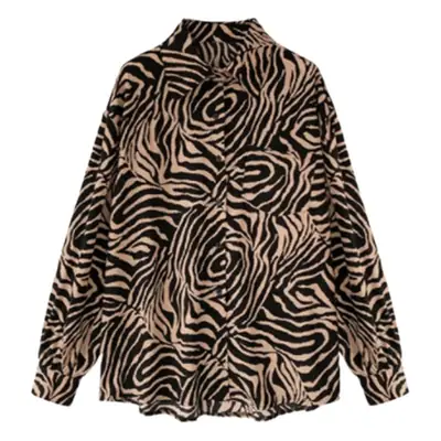 Women Long Sleeve Striped Shirt Korean Style Loose Lazy Top