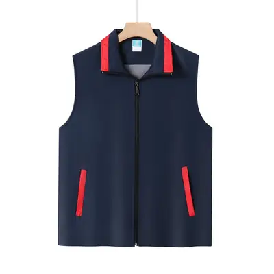 Men's Neon Reflective Waistcoat Vest Black Zip