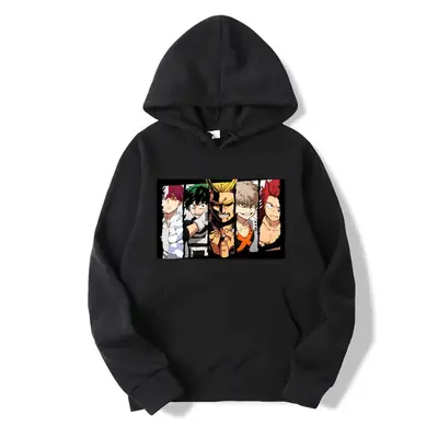 Men Cross Border Hooded Sweatshirt Black KA18 Graphic