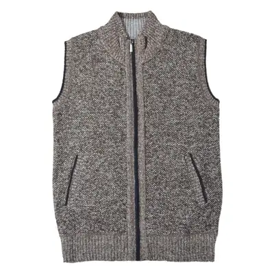 Men's Fleece Vest Maroon Large Zip-Up Sleeveless