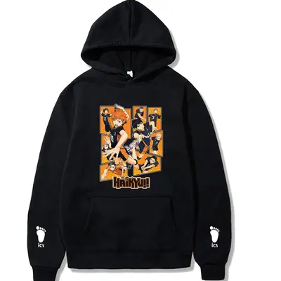 Pink Anime Hoodie for Men with Cartoon Print