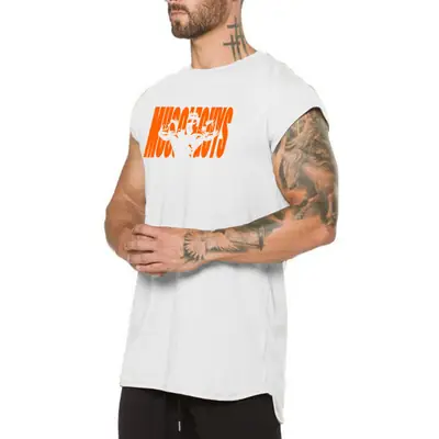 Men Black Graphic T-Shirt Gym Training Wear