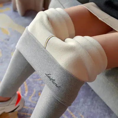 Women Warm Velvet Leggings High Waist Spring Autumn Winter Fleece Lined