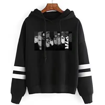 Naruto Graphic Hoodie for Men Maroon Loose Fit