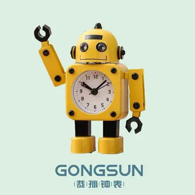 Children's Robot Desktop Clock Cartoon Student-Specific Clock Silent Bedroom Boy Amazon Cross-Border Alarm Clock