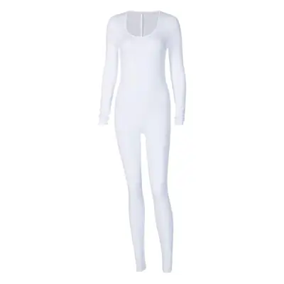 White Slim Fit Hip Leggings Long Sleeve Women 2025