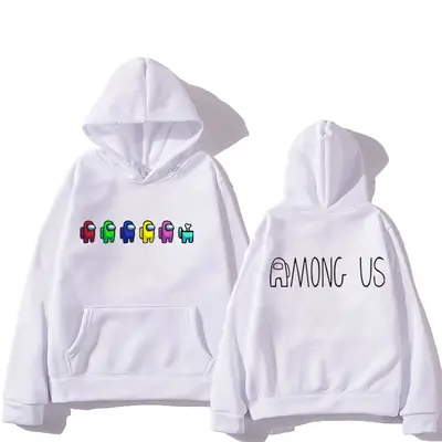 Men Women Hoodie Among Us Graphic Grey Long Sleeve