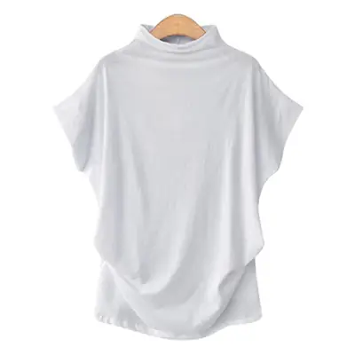 Plus Size Women Grey Collar T-Shirt with Dolman Sleeves