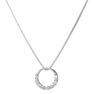 Geometric Zircon Ring Necklace for Women