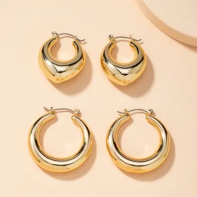 Gold Hollow Hoop Earrings for Women