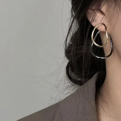 925 Silver Plated Oval Earrings for Women