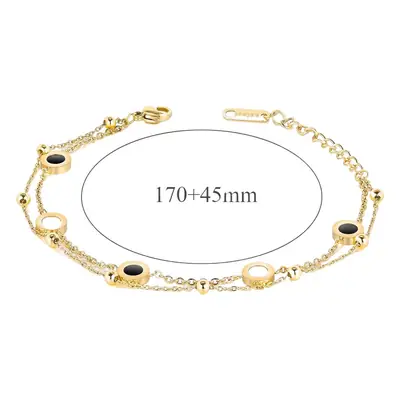 Adjustable Shell Bracelet for Women Stainless Steel Double Layer