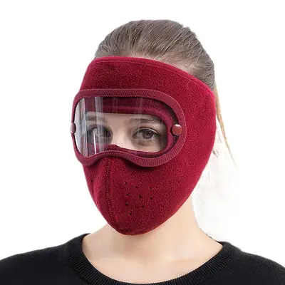 Pink Fleece Cycling Windproof Goggles for Cross-Border Use