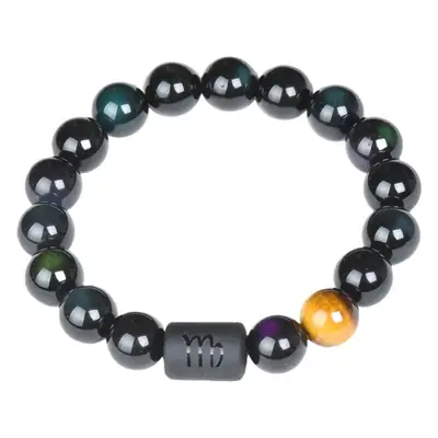 Natural Obsidian 12-Zodiac Bracelet for Men Women