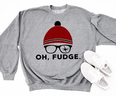 Oh Fudge Christmas Sweater Round Neck Maroon