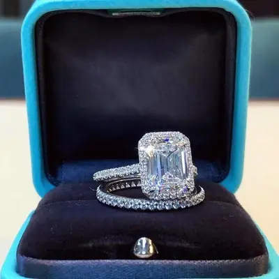 Square Diamond Couple Ring with Zircon & Alloy Design