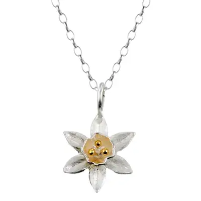 Two Color Daffodil Clavicle Necklace for Women