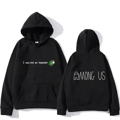 Men Among Us Hoodie White Graphic Print
