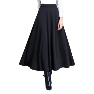 Women's Black A-Line Skirt Large Swing 2023