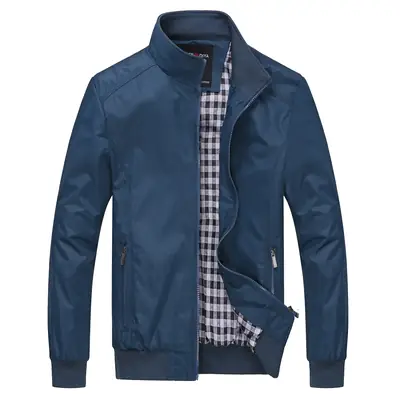 Men's Blue Thickened Jacket Extra Large Casual Coat