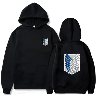 White Attack on Titan Hoodie Sweatshirt Set Grey