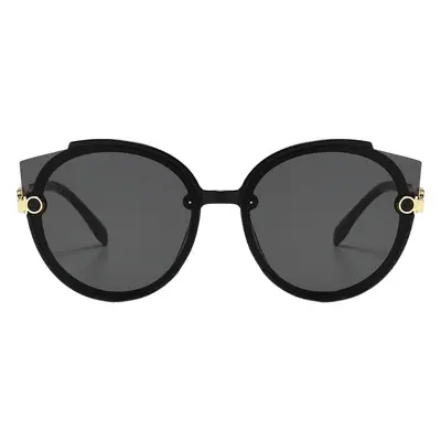 Women Round Metal Sunglasses Pink Gradient European American