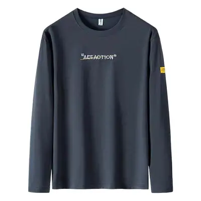 Men Grey Printed Long Sleeve T-Shirt Large