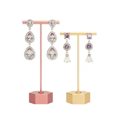 Iron Earrings Display Stand 16cm Rose Gold