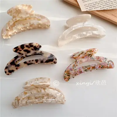 Korean Grab Clip French Retro Mixed Color Moon Hollow