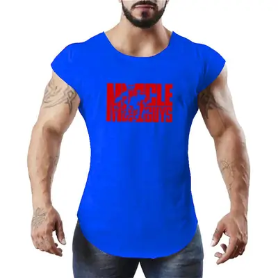 Men White Bat Sleeve Top Gym T-Shirt Loose Breathable