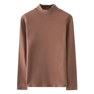 Women's Pink Fleece Lined Half Collar Top Long Sleeve