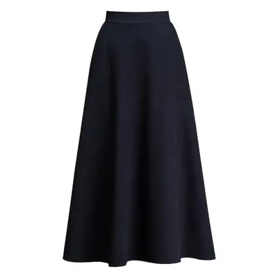2024 Woolen Skirt Women Black A-Line Mid Length