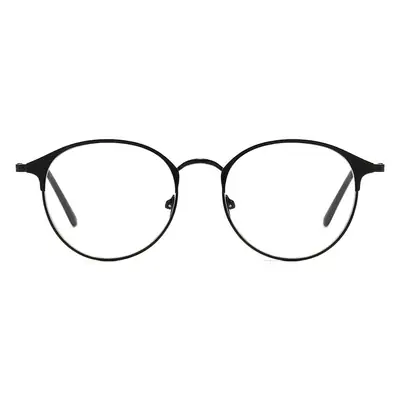 Women's Retro Metal Frame Round Glasses Black