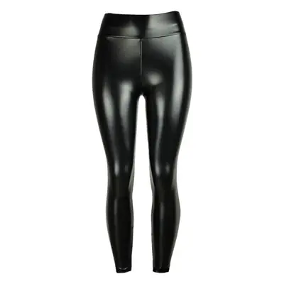 Green High Waist Leather Leggings for Women