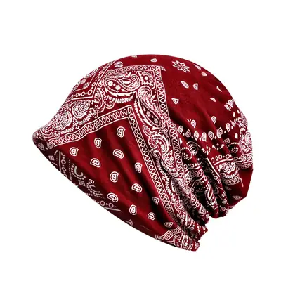 Men & Women Cotton Cashew Flower Turban Hat Spring Summer Cool Hip-Hop Fashion