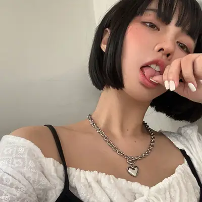 Japanese Korean Style Heart Chain Necklace for Girls