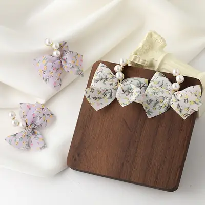 S925 Silver Pearl Bow Earrings for Girls