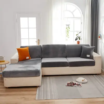 Pink Elastic Sofa Cover for 4 Seater Sofa
