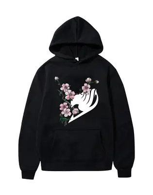 Red Cross Border Fairy Tail Hoodie Large Fleece Lined