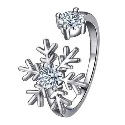Snowflake Diamond Ring for Women Frost Flower Design