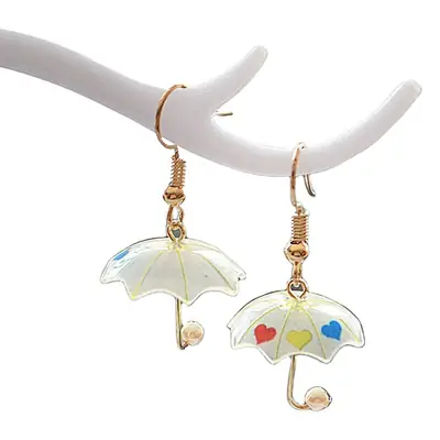 Mini Sun Umbrella Pearl Earrings for Women