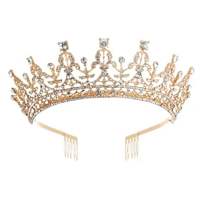 Luxury Red Rhinestone Queen Crown Hair Accessory