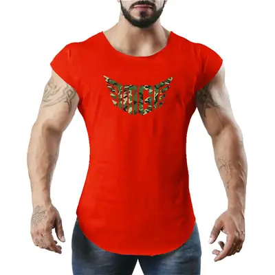 Men's White Sleeveless Gym Vest with Logo