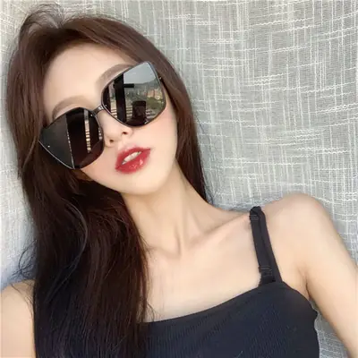 Pink 2025 Large Frame Sunglasses Women's Trendy Street Wear