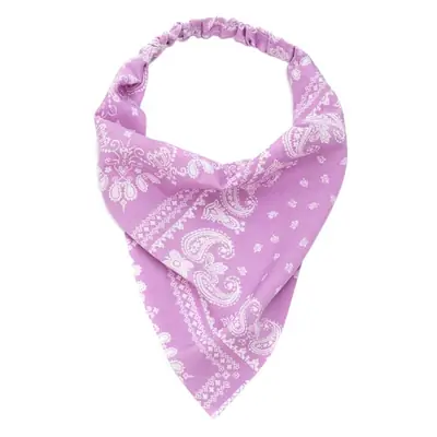 Purple Paisley Headscarf for Women with Elastic Band