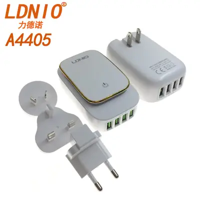 LED Night Light Touch Switch Mobile Charger with 4 USB Ports
