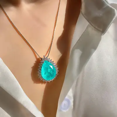 Turquoise Ocean Heart Necklace for Women