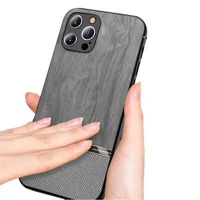 Apple 17 Mobile Phone Case Wood Color Anti-Fall 13Pro